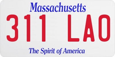 MA license plate 311LA0