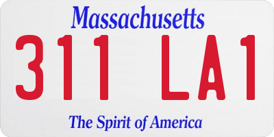 MA license plate 311LA1