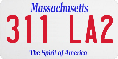 MA license plate 311LA2