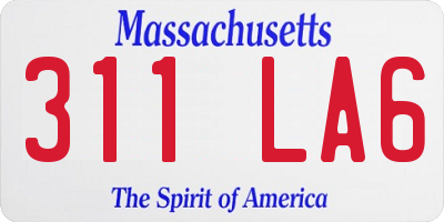 MA license plate 311LA6