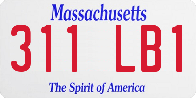 MA license plate 311LB1
