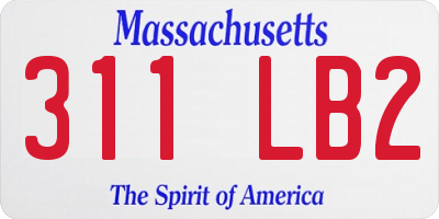 MA license plate 311LB2