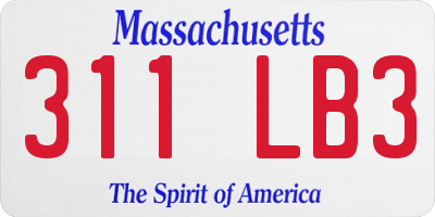MA license plate 311LB3