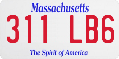 MA license plate 311LB6