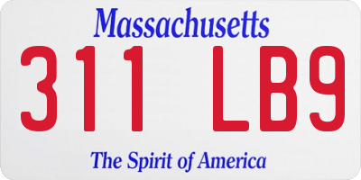 MA license plate 311LB9