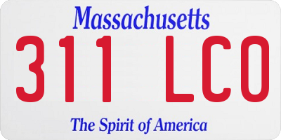 MA license plate 311LC0