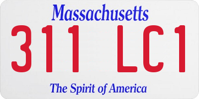 MA license plate 311LC1