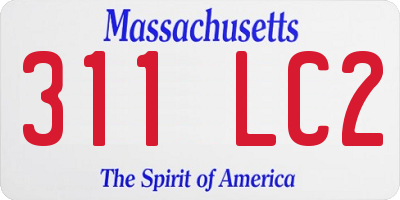 MA license plate 311LC2