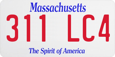 MA license plate 311LC4