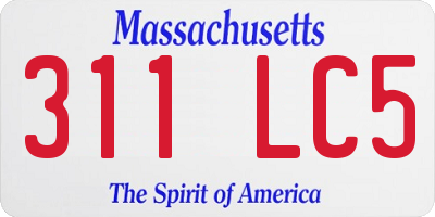 MA license plate 311LC5