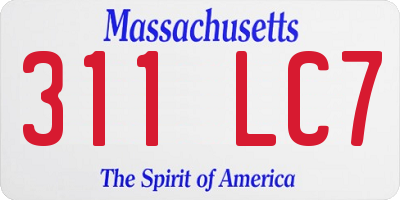 MA license plate 311LC7