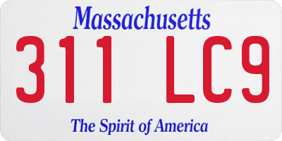 MA license plate 311LC9