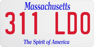 MA license plate 311LD0