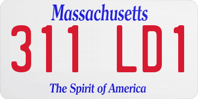 MA license plate 311LD1