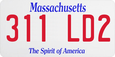 MA license plate 311LD2