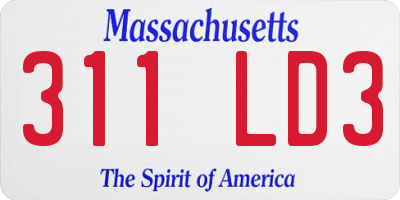 MA license plate 311LD3