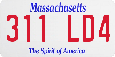 MA license plate 311LD4