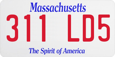MA license plate 311LD5