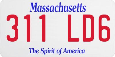 MA license plate 311LD6