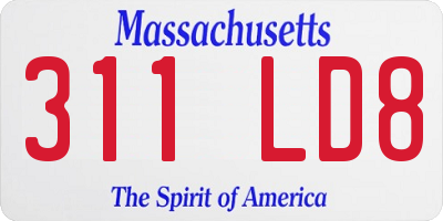 MA license plate 311LD8