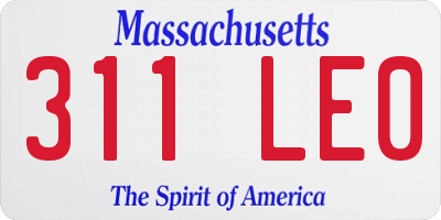 MA license plate 311LE0