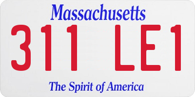 MA license plate 311LE1