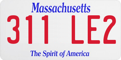MA license plate 311LE2