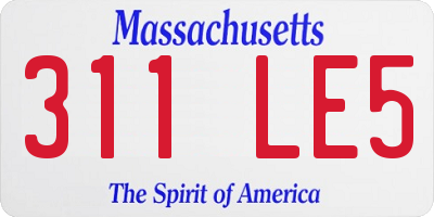 MA license plate 311LE5