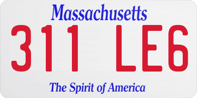 MA license plate 311LE6