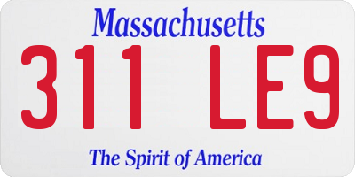 MA license plate 311LE9