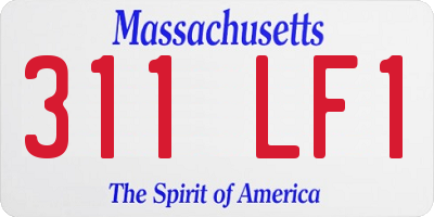 MA license plate 311LF1