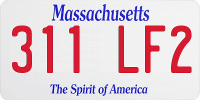 MA license plate 311LF2
