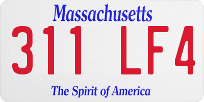 MA license plate 311LF4