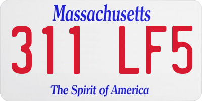 MA license plate 311LF5