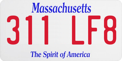 MA license plate 311LF8