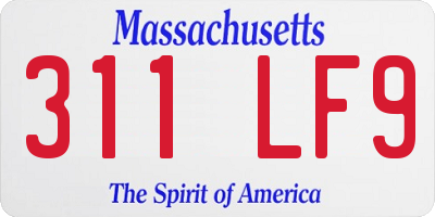 MA license plate 311LF9