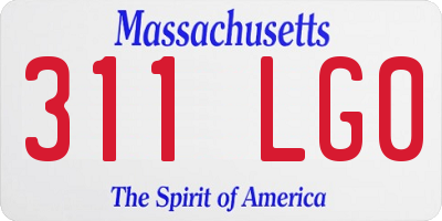 MA license plate 311LG0