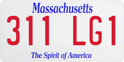 MA license plate 311LG1