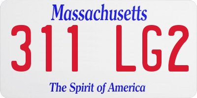 MA license plate 311LG2