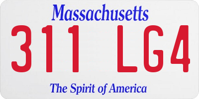 MA license plate 311LG4
