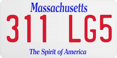 MA license plate 311LG5