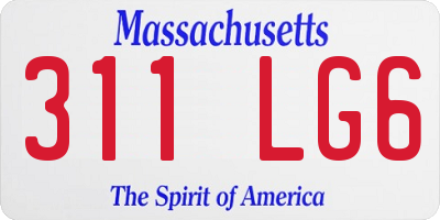 MA license plate 311LG6