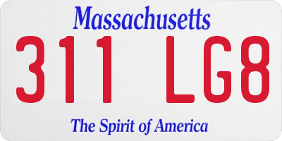 MA license plate 311LG8