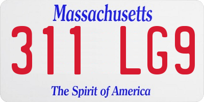 MA license plate 311LG9