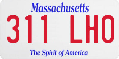 MA license plate 311LH0