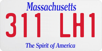 MA license plate 311LH1