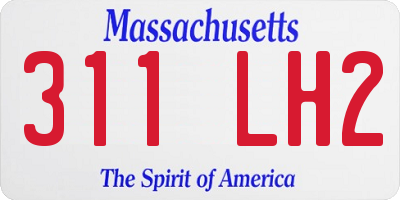 MA license plate 311LH2