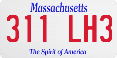 MA license plate 311LH3