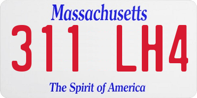 MA license plate 311LH4