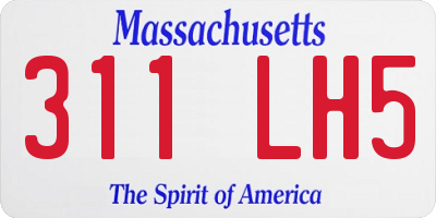 MA license plate 311LH5